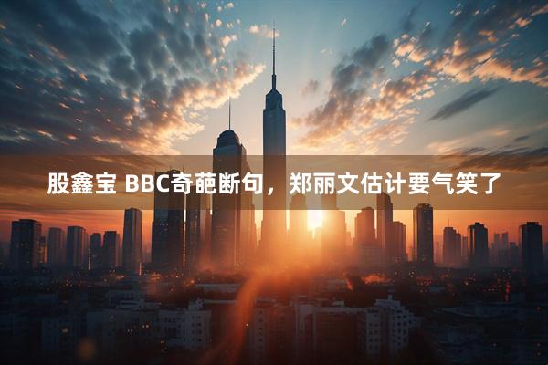 股鑫宝 BBC奇葩断句，郑丽文估计要气笑了