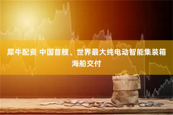 犀牛配资 中国首艘、世界最大纯电动智能集装箱海船交付